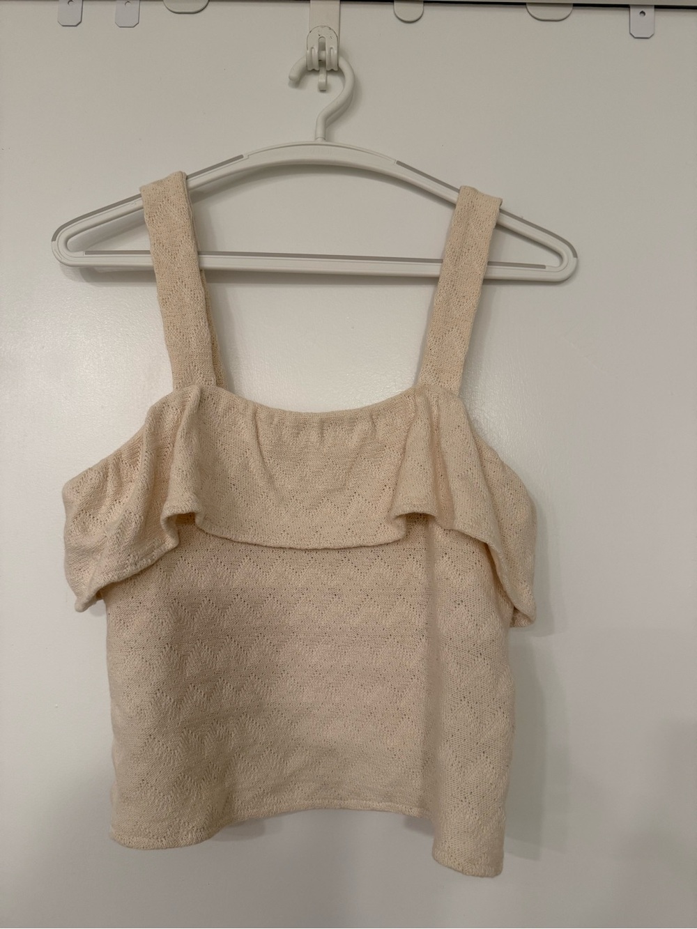 Madewell Women’s Cream Ruffle Tank Top